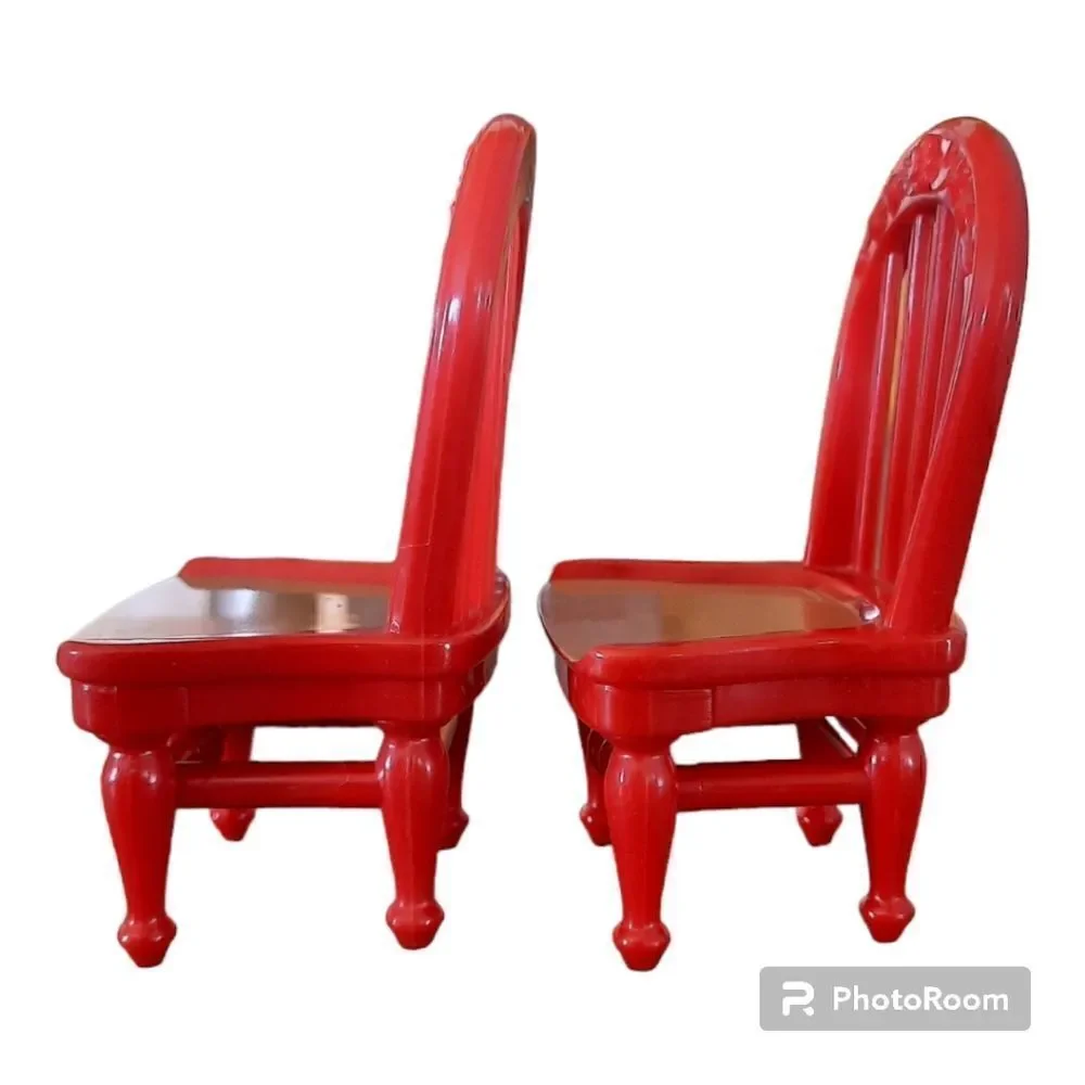 Fisher Price Loving Family Dollhouse Dining Room Red Chairs